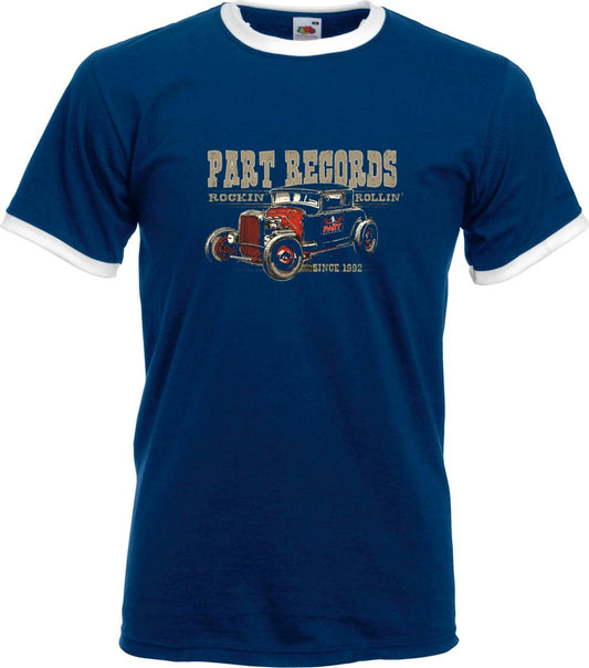 Ringer-Shirt - Part Records Hot Rod, Blau