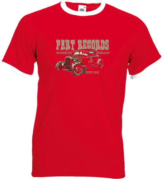 Ringer-Shirt - Part Records Hot Rod, Rot