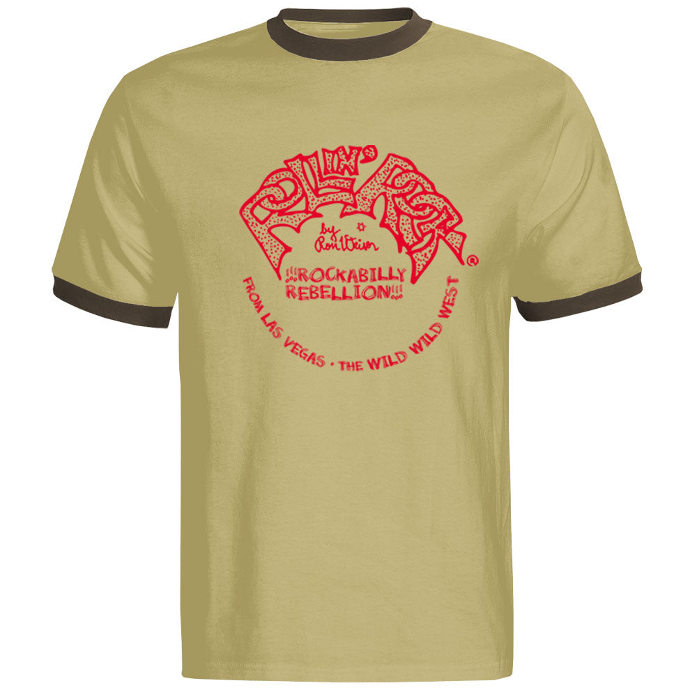 Ringer-Shirt - Rollin' Rock Records, Beige