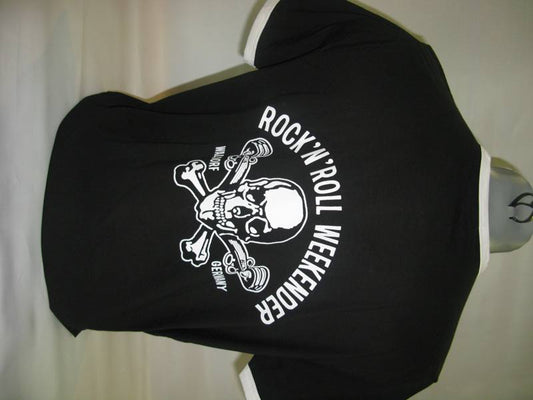 Ringer-Shirt - Walldorf Weekender Skull, Schwarz