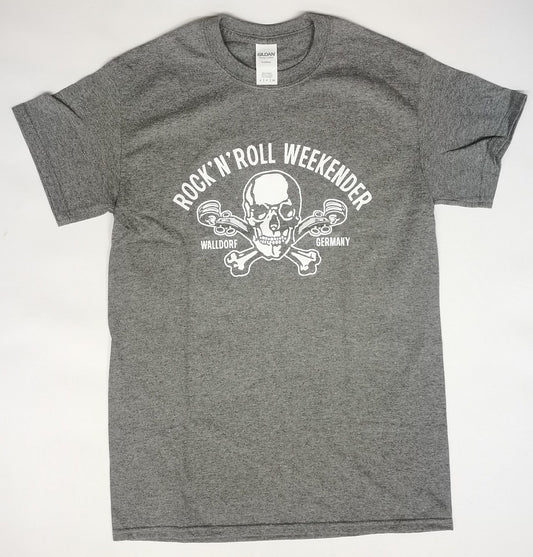 T-Shirt - Walldorf Weekender Skull, Grau Meliert
