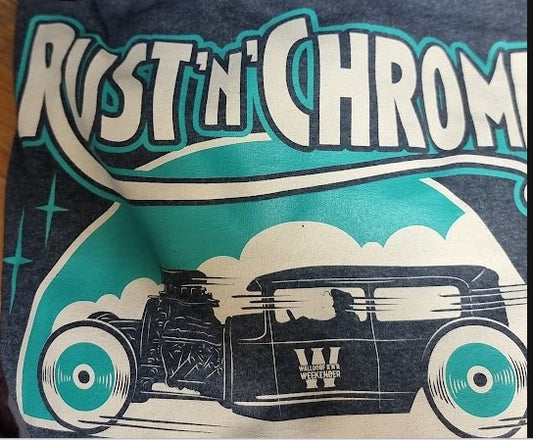 T-Shirt - Rust'n'Chrome, Grau - Türkis