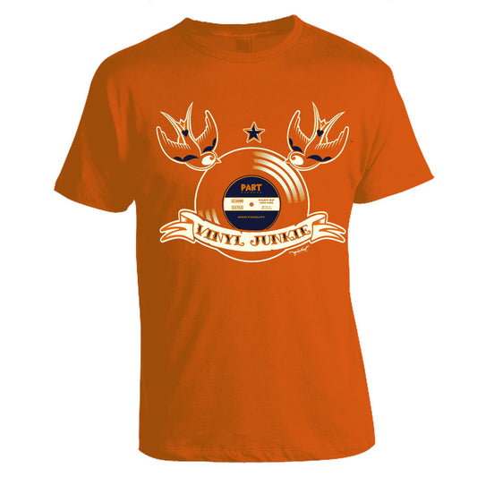 T-Shirt - Vinyl Junkie, Orange