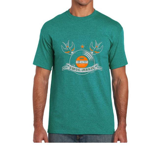 T-Shirt - Vinyl Junkie, Petrol