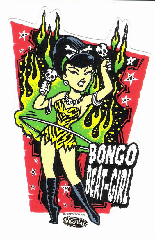 Aufkleber - Vince Ray - Bongo Beat Girl