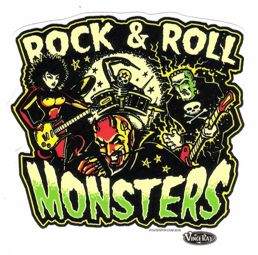 Aufkleber - Vince Ray - Rock Roll Monsters