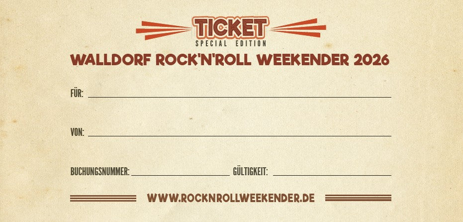 Walldorf R'n'R Weekender Geschenkkarte 2026