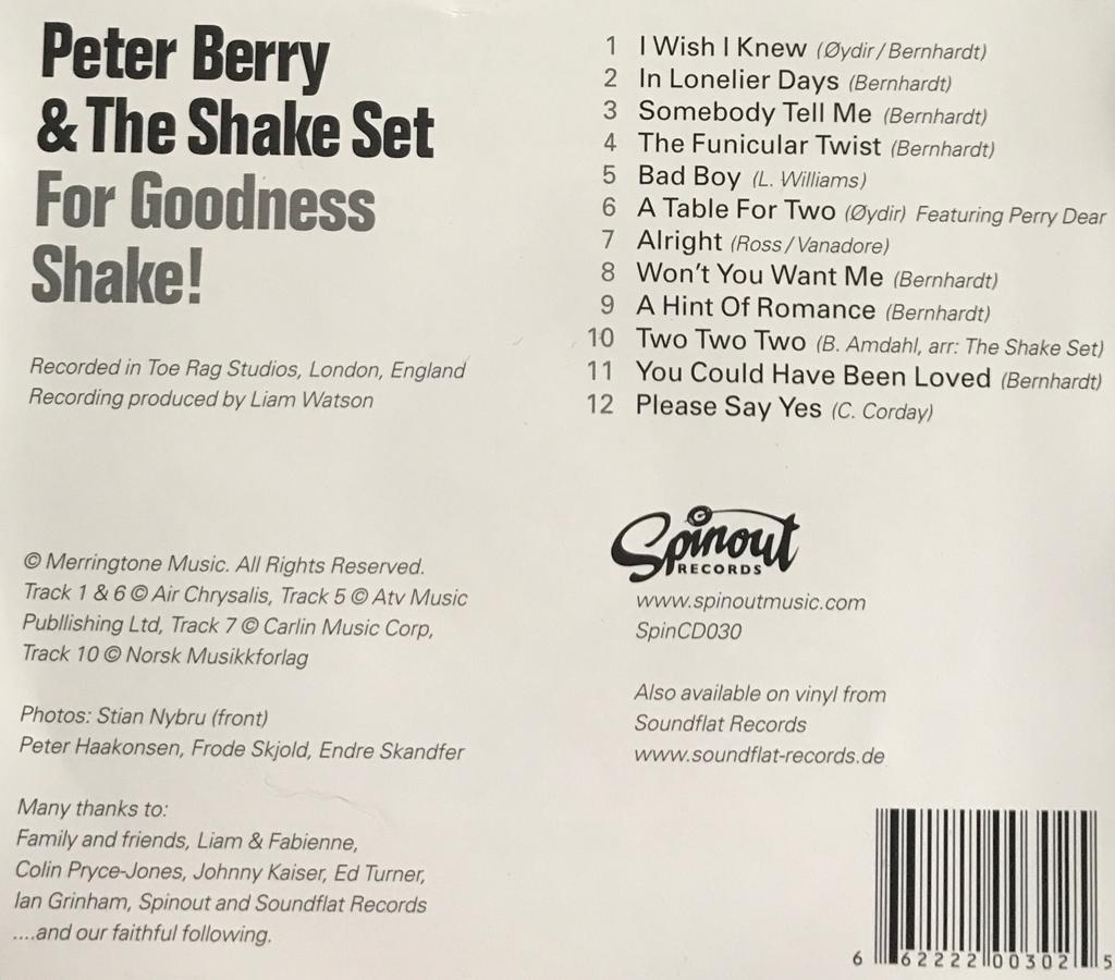 CD - Peter Berry & The Shake Set ... - For Goodness Shake!