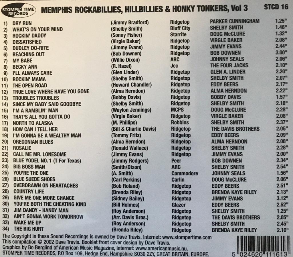 CD - VA - Rebel Ace Record Story - Memphis Rockabillies, Hillbillies And Honky Tonkers Vol. 3