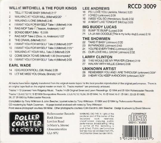 CD - Willie Mitchell & The Four Kings Plus Earl Wade, Lee Andrew - Walking With