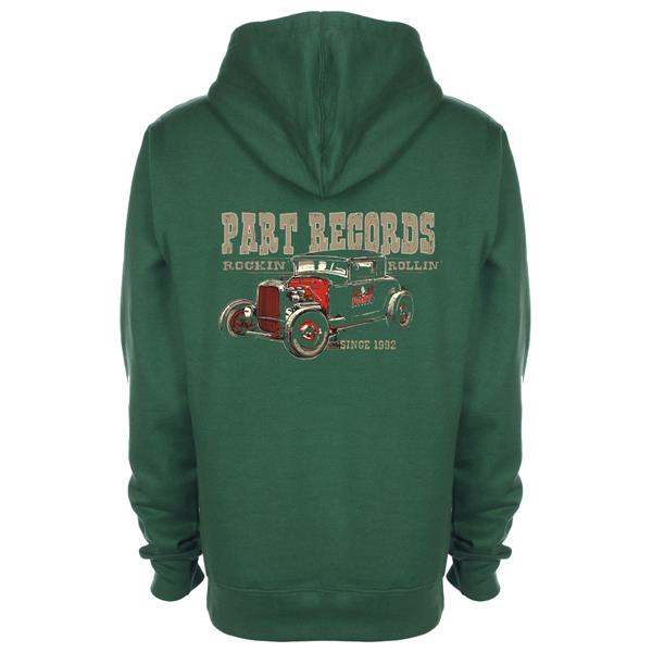 Zipper-Hoodie - Part Records Hot Rod, Grün