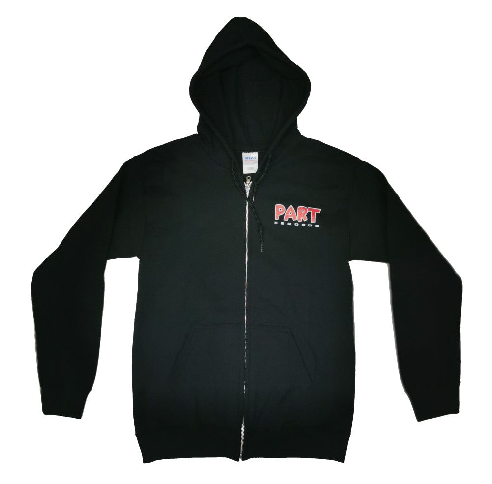 Zipper-Hoodie - Part Records Rooster, Schwarz